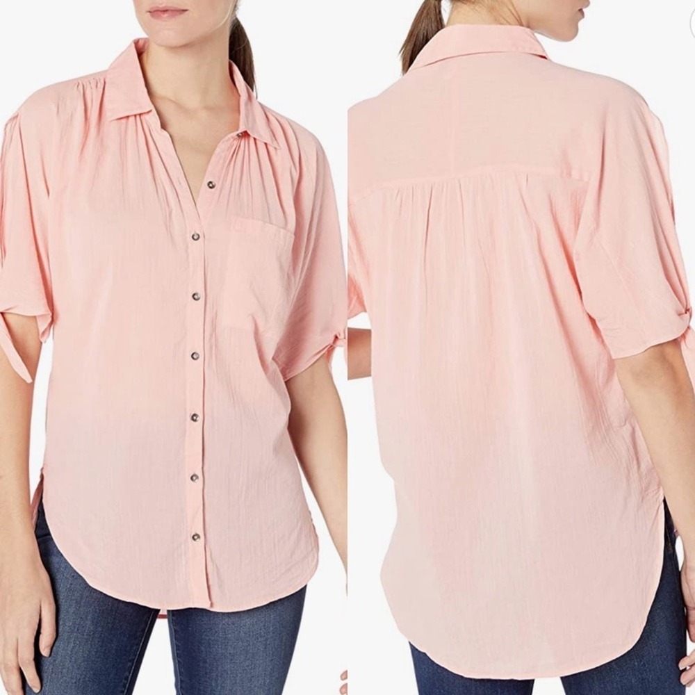 William Rast Blouse Top Large Peach NWT Casual Tunic Spring Summer